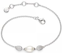 Kit Heath - Coast Pebble Glisten, Cubic Zirconia Set, Sterling Silver - Rhodium Plated - Bracelet 70182FPC