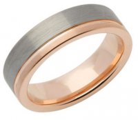 Unique - Tungsten - Rose Gold Plated - 7mm Ring, Size U  TUR-53