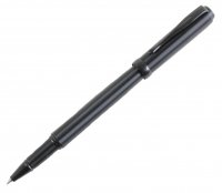 Dalaco - Stainless Steel/Tungsten Black Ribbed Roller Ball Pen