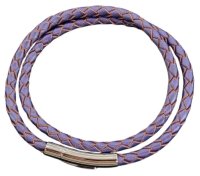 Unique - Leather - Stainless Steel - Pusher Clasp Bracelet, Size 19cm B556RP-19CM