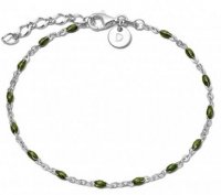 Daisy - Green Beaded Set, Sterling Silver - Bracelet