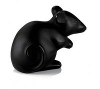 Lalique - Mouse Black, Glass/Crystal Ornament 10055900 10055900