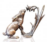 Richard Cooper - Hare with Daffodils, Bronze - Ornament, Size S 1126
