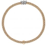 Fope - Prima, D 0.07ct Set, Yellow Gold - 18ct Bracelet, Size M 746BBBRM-Y