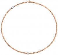 Fope - Eka, D 0.19ct Set, Rose Gold - 18ct Rope Necklace, Size 70cm 730CPAVE-R