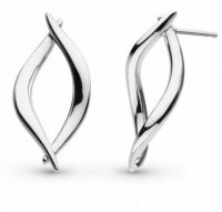 Kit Heath - Entwine Twist, Rhodium Plated Twist Link Stud Earrings 40228RP