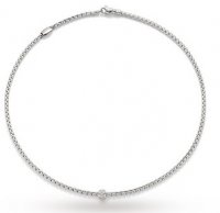 Fope - Diamond 0.19ct Set, White Gold - Pave Rondelle Necklace
