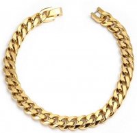Unique - Stainless Steel - Yellow Gold Plated - Bracelet, Size 21CM