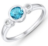 Guest and Philips - Topaz Set, White Gold - 9ct Ring 22-61-005