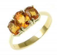 Guest and Philips - Citrine Set, Yellow Gold - 9ct 3 Stone Ring 419-2