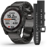 Garmin - fenix® 7S, Titanium - Sapphire Solar Edition Watch, Size 47mm 010-02540-39