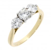 Guest and Philips - D 0.72ct 0.51ct Set, Yellow Gold - White Gold - 18ct 3 Stone Ring, Size O 12752F3