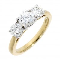 Guest and Philips - Diamond 0.71ct Diamond 0.81 Set, Yellow Gold - White Gold - 18ct 3 Stone Ring 12745D4