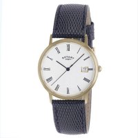 Rotary - 9ct Yellow Gold Black Strap Watch - GS11476-01