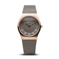 Bering - Classic Ladies, Rose Gold Plated and Stainless Steel Mesh Bracelet Watch - 11930-369