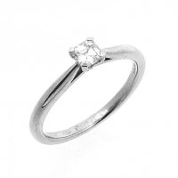 Guest and Philips - 0.25ct. Princess Cut Diamond Set, 18ct. White Gold Solitaire Ring, Size N