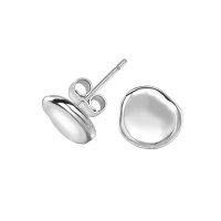 Dower and Hall - Pebble , Sterling Silver Dimpled Earrimgs - PEBE1-S
