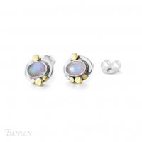 Banyan - Ladies , Moonstone Set, Sterling Silver Stud Earrings EA1428-E1