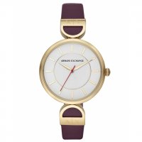 Armani Exchange - BRK, Yellow Gold Plated White Faced Watch