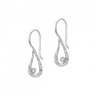 Dower and Hall - Dew Drop, White Topaz Set, Sterling Silver - - Tear Drop Earrings
