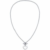 Tommy Hilfiger - V-Day, Stainless Steel Enamel Heart Toggle Necklace