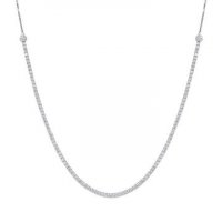 Carat London - Lexi, Clear Cz Set, Silver Round Brilliant Necklace