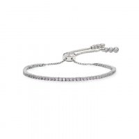 Carat London - Lexi, Cubic Zirconias Set, Sterling Silver - Tennis Adjustable Bracelet