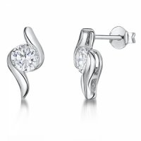 Jools - Cubic Zirconias Set, Sterling Silver Stud, Earrings - KPE1870