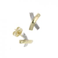 Guest and Philips - Yellow Gold 9ct X Cross Earrings