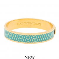 Halcyon Days - Parterre, Enamel 13mm Hinged Bangle HBPAR1413G