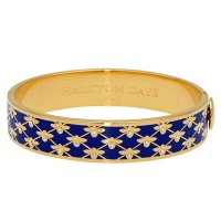 Halcyon Days - Bee Sparkle Trellis, Enamel 13mm hinged bangle HBBES1813G