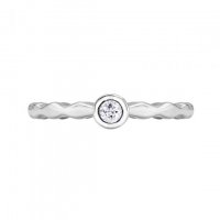 Dower and Hall - Twinkle, White Sapp Set, Sterling Silver - - Ring - TWR13-S-WSAPP-N