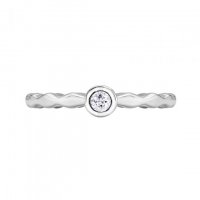 Dower and Hall - Twinkle, White Sapp Set, Sterling Silver - - Ring - TWR24-S-WSAPP-N