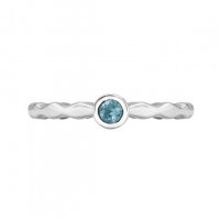 Dower and Hall - Twinkle, Aqua Set, Sterling Silver - - Peapod Ring