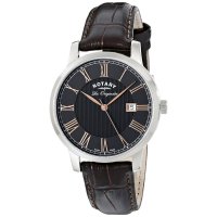Rotary - Stainless steel Black Strap Watch - GS90075-04