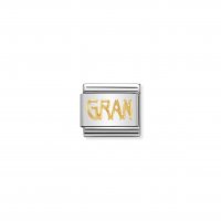 Nomination - Composable Classic Writings in Stainless Steel With 18ct. Gold (18, Gran)