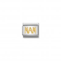 Nomination - Composable Classic Writings in Stainless Steel With 18ct. Gold (17, Nan)