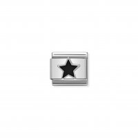 Nomination - Composable Classic Symbols in Stainless Steel, Enamel and Silver 925 (05, Black Star)