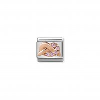 Nomination - Composable Classic Symbols in Stainless Steel With 9ct. Rose Gold and CZ (07, Pink Knot)
