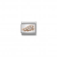 Nomination - Composable Classic Symbols in Stainless Steel With 9ct. Rose Gold and CZ (05, Wing)