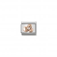 Nomination - Composable Classic Symbols in Stainless Steel With 9ct. Rose Gold and CZ (02, Flower)