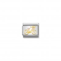 Nomination - Composable Classic Madame Monsieur and Steel and 18ct. Gold sm (40, Versailles Bycicle)
