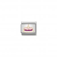 Nomination - Composable Classic Madame Monsieur and Steel and 18ct. Gold sm (05, Cake With candle)
