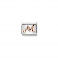 Nomination - Composable Classic Letters Steel, Zircon and Gold 375 (13, M)