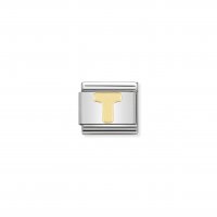 Nomination - Composable Classic Letters in Stainless Steel With 18ct. Gold (20, T)