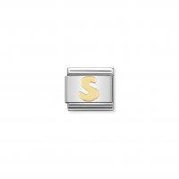 Nomination - Composable Classic Letters in Stainless Steel With 18ct. Gold (19, S)