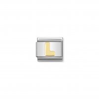 Nomination - Composable Classic Letters in Stainless Steel With 18ct. Gold (12, L)
