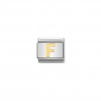 Nomination - Composable Classic Letters in Stainless Steel With 18ct. Gold (06, F)