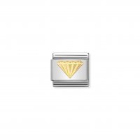 Nomination - Composable Classic Good Luck in Stainless Steel With 18ct. Gold (03, Diamond)