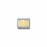 Nomination - Composable Classic Fun in Stainless Steel With 18ct. Gold (01, Masks)
